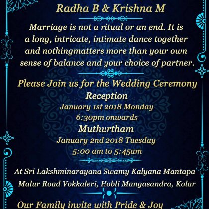 DIGITAL WEDDING INVITATION CARD – Team Mahaajana Group