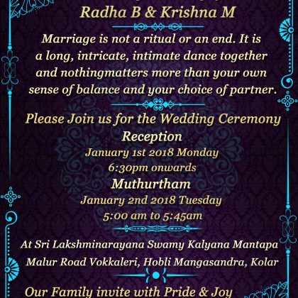 DIGITAL WEDDING INVITATION CARD – Team Mahaajana Group