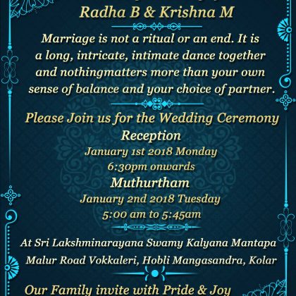 DIGITAL WEDDING INVITATION CARD – Team Mahaajana Group