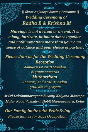 DIGITAL WEDDING INVITATION CARD – Team Mahaajana Group